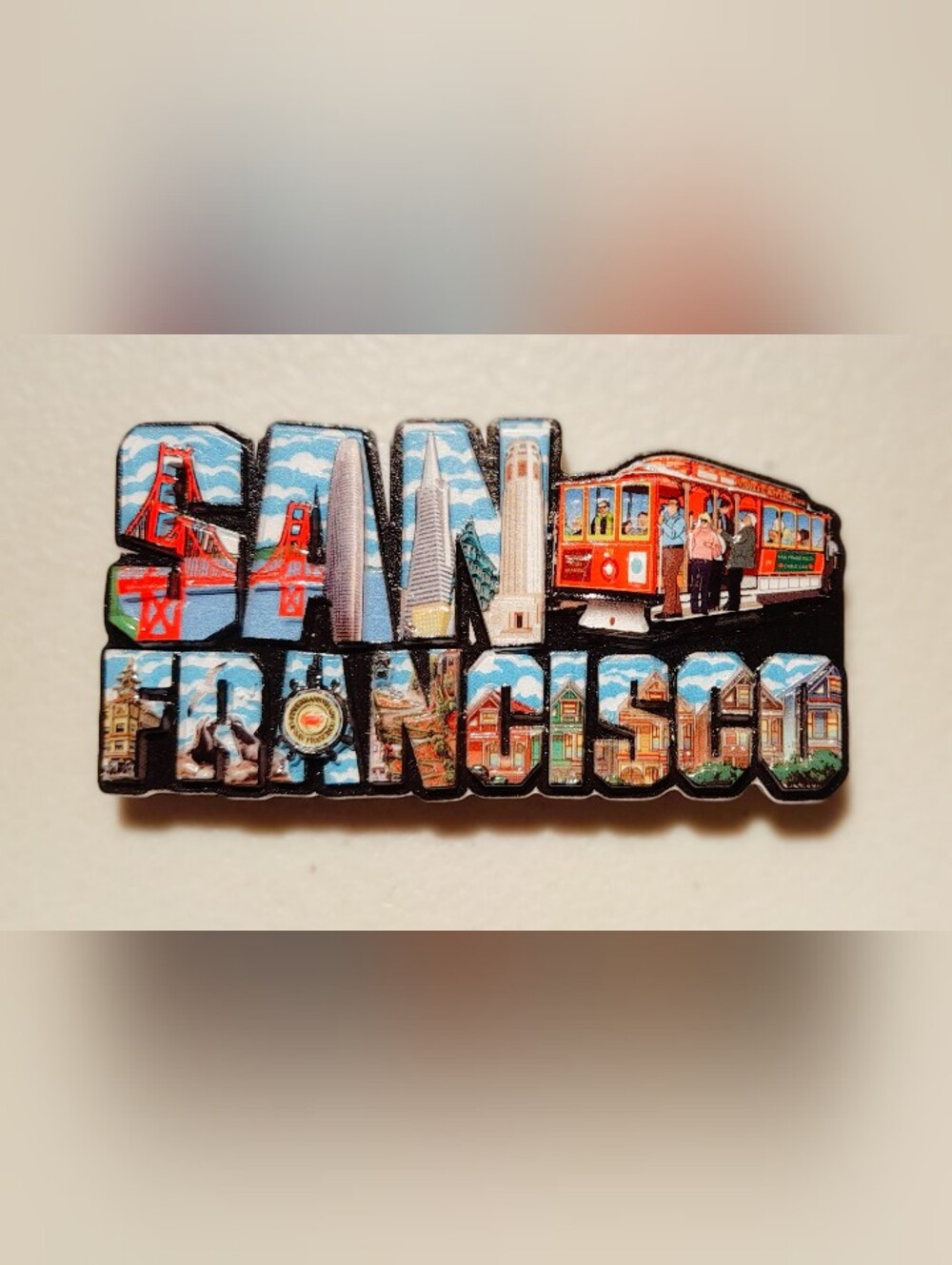 🌉 San Francisco 3D Souvenir Fridge Magnet Golden Gate Bridge Cable Car